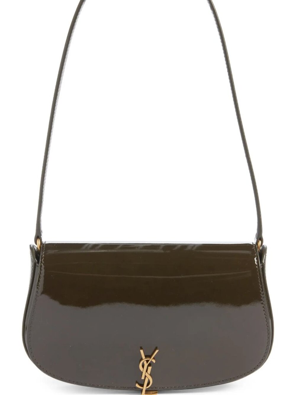 Saint Laurent YSL Mini Voltaire Patent Cassandre Monogram Shoulder Bag